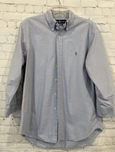 Ralph Lauren Polo Mens 16 Classic Fit Shirt Button Down Blue Check Long ... - $12.83