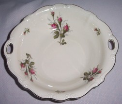 ROSENTHAL Pompadour Moss Rose serving bowl handles 10&quot; Germany ivory set - £22.75 GBP