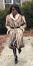 Designer genuine full length gold Fitch or german sable Fur coat jacket ... - £1,424.17 GBP