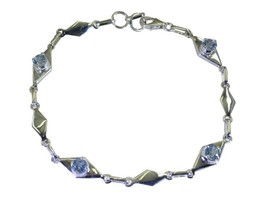 charming Blue Topaz 925 sterling silver Blue Bracelet gemstones L-7.5in US - £32.63 GBP