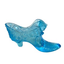 Cat Shoe Slipper 5.5&quot; x 3&quot; Daisy and Button Aqua Blue Turquoise Vintage 1970&#39;s - £22.05 GBP