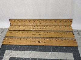 Vintage Westcott 12 Inch Wood Ruler Metal Strip Edge USA Lot of 4 - £31.71 GBP