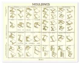Architecture Mouldings William R. Ware 1905 Antique Litho Print Book Plate - $11.76