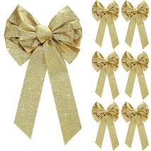 6 Pieces Large Bow Velvet Christmas Bows Hanging Holiday Xmas Bows For C... - £30.07 GBP