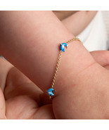 14K Yellow Gold Enamel Dolphin Charm Baby Bracelet - $3,411.14 MXN