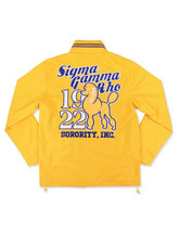 Sigma Gamma Rho Sorority Long Sleeve Zip up Windbreaker Jacket  Gold 1922 - £79.39 GBP