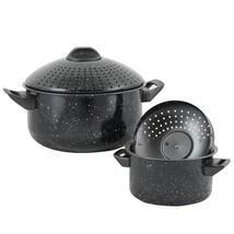 MEGA-109463.04 Gibson Home Casselman 4 piece Nonstick Pasta Pot Set in Black ... - £50.63 GBP