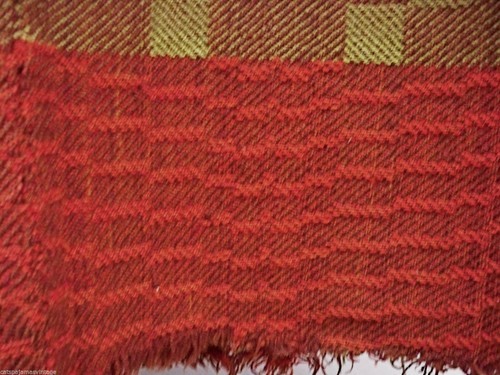 Jacquard Coverlet Pennsylvania Antique 19th C  Brown Green WOOL 36x72 Item image 10