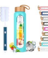 32 Oz Borosilicate Glass Water Bottle with Times to Drink BPA Free Reusa... - £32.11 GBP