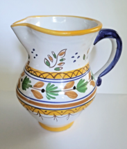 Vintage TALAVERA 5-1/2&quot; Pottery Spout Pitcher Made In Mexico Signed JS - $17.81