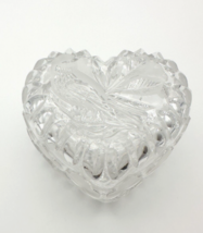  Hofbauer Byrdes Crystal Heart Trinket Dish Candy Jewelry Etched Birds V... - £9.90 GBP