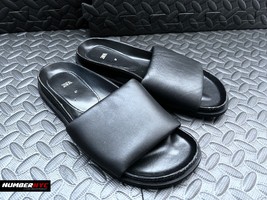 Zara Black Leather Padded Flat Sandals Blogger Fave Size 37 / 6.5 - £34.81 GBP