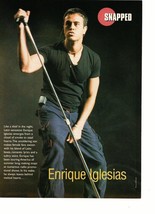 Enrique Iglesias teen magazine pinup clipping with a mic on stage looking tough - $1.50