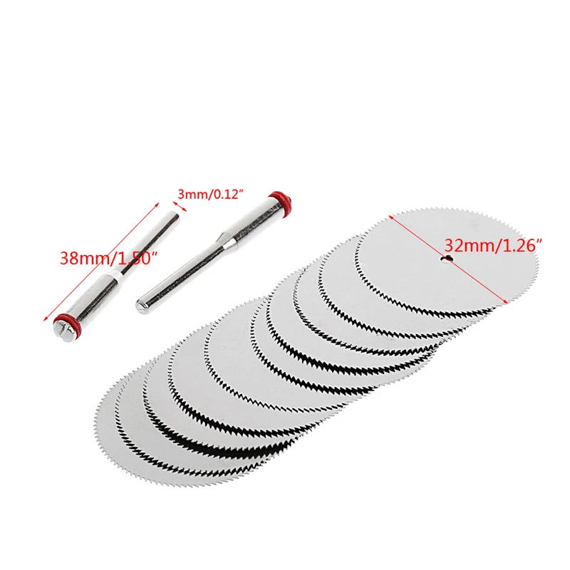 10 x 32mm  Saw Blade Disc + 2 x Rod Dremel Rotary Cutting Tool - $162.67