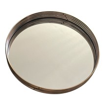 The Duel 11" Round Gold Rim Mirror Tray Decorative Table Vanity Centerpiece image 3