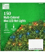 HOME ACCENTS HOLIDAY 1005 040 845 150CT MULTICOLOR MINI LED NET LIGHTS 4... - $27.41 CAD