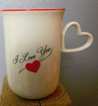 Vintage &quot;I Love You &quot; Mug with Heart Handle LSI Made in Japan - £11.68 GBP