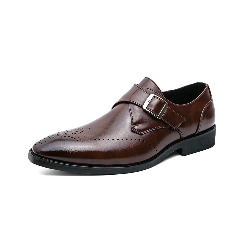 Man Business Shoes Business Solid Color Wedding Office Formal Party Monk shoes P - £65.33 GBP