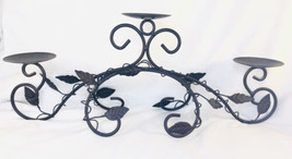 Bronze Metal 3 Pillar Candle Holder Centerpiece - Table Mantle Decor 21&quot;  - $39.52