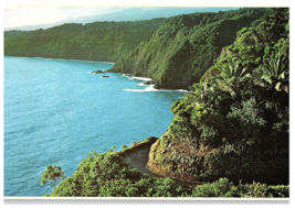 Scenic Road to Hana Maui Coastline Foliage Postcard 1985 - £5.49 GBP