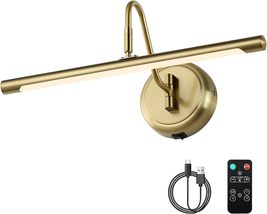 Modern Wall Lights Battery Operated Gold Wireless Picture Lights for Wall 16.5&quot;  - £33.78 GBP