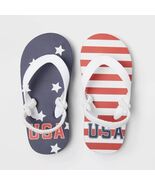 Cat &amp; Jack Toddler Adrian Americana USA Flip Flops Red/White/Blue Size 9/10 - €9,41 EUR