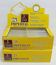 New Vtg IMPERIAL Business Card Trays in Retail Display Boxes Plastic MCM Lucite - $58.04