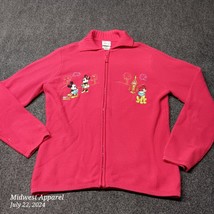 Disney Store Full Zip Embroidered Sweater Adult Medium Red Knit - $418.97 MXN