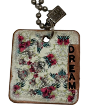 Kate Mesta DREAM Square  Copper Dog Tag Necklace  Art to Wear New - £17.93 GBP