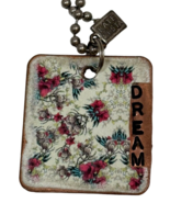 Kate Mesta DREAM Square  Copper Dog Tag Necklace  Art to Wear New - £17.88 GBP