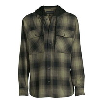 No Boundaries Men&#39;s  Hooded Flannel Shirt, Size XL (46-48) Color Green - $22.76