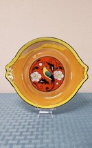 Meito Lusterware Bird Candy Dish Hand Painted Japan Orange Art Deco Vintage - £15.68 GBP