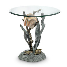 SPI Aluminum Shells and Seagrass End Table - £374.31 GBP