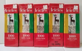 Vintage Lot 5 Velvet Touch Icicles Tinsel Christmas Tree Trim Flame Resi... - $27.81