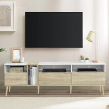 Modern TV Stand &amp; Media Console for 80" TVs - 3 Drawers, Open Shelves - $181.99