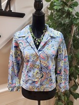 The Tog Shop Womens Multicolor Floral Single Breast 4 Button Jacket Peti... - $32.67