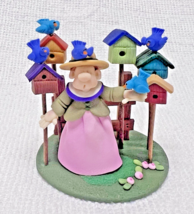 Woman w Blue Birds &amp; Bird Houses ELAYNE WATRUS SCULPTURE Coynes &amp; Compan... - $24.26