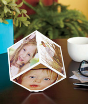 Spinning Rotating Flipo Photo Cube Frame Plastic and metal - £5.19 GBP