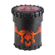 Q Workshop Dragon Black &amp; Red Flying Leather Dice Cup - £55.37 GBP