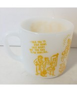 VINTAGE YELLOW BOWLING FEDERAL GLASS MILK GLASS COFFEE CUP BOWLERS MUG - £15.51 GBP