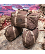 Set of 3 Honda Goldwing Travel Duffle Bag Brown Nylon Bearse Company - £55.91 GBP