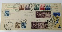 Rue Cherif Pacha Continental Hotel Egyptian Envelope Postmarked Stamped 1950s - £8.97 GBP