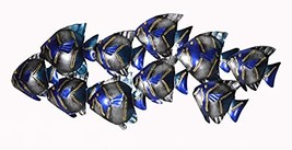 BEAUTIFUL UNIQUE blue NAUTICAL SCHOOL OF FISH CONTEMPORARY METAL WALL ART - £55.38 GBP