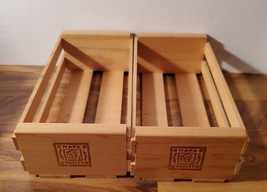 Napa Valley Cassette Tape Crate Lot Of 2 Hold 13 Each Wood Wooden Holder Storage - £27.04 GBP