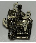 VTG Halloween Silver Tone Pin Brooch Haunted House Ghosts Spooky Fall Au... - £21.79 GBP