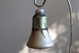 Vintage West Germany DBGM 3.25&quot; Glass Bell Christmas Tree Ornament Plast... - $9.50