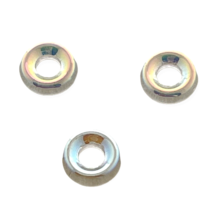 25 Crystal Clear AB Aurora Borealis Czech Glass 9x3mm Fisher Ring Rings Beads - £3.15 GBP