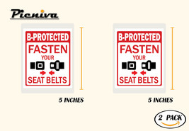 2Pack 5&quot; Fasten Your Seat Belts. Taxi Notice/Warning/Reminder Sign - £7.89 GBP