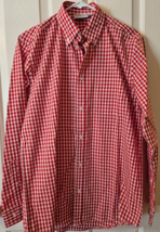 Chef Works Womens Uniform Shirt Top Size Medium Red White Checked L/S Ex... - $11.92