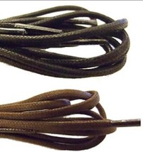 2 pairs Round Waxed 30&quot; dress SHOELACES 4 5 eyelet Black or Brown SHOE L... - $15.48+
